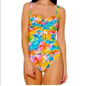 Bleu Rod Beattie SWIM BATHING Suit Top one piece Colorful Paisley Sz 6 $…​